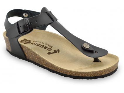 Grubin zdravotní dámská kožená obuv Tobago dámské sandále s oporou palce černé 0953650
