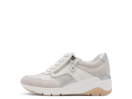 Boty Jana 768 bílo/stříbrné dámské tenisky