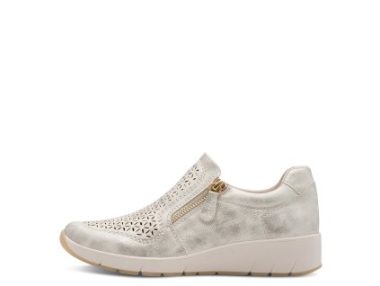 Boty  Jana 765 béžovo/zlaté dámské polobotky