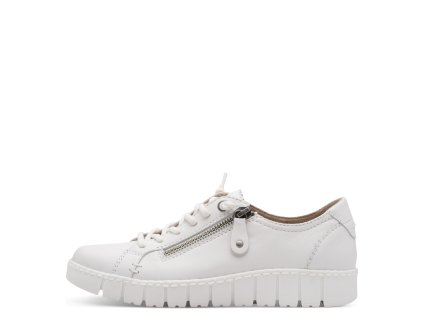 Boty Jana 704 bílé dámské kožené polobotky