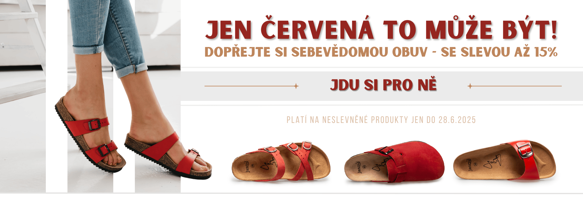 Červená akční obuv