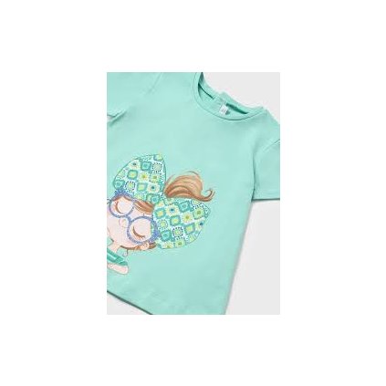 MAYORAL dievčenské tričko s krátkym rukávom - Tyrkysová (Veľkosť 92)