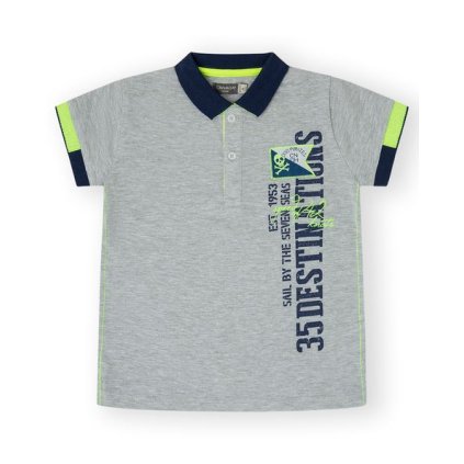 Chlapčenská polokošeľa krátky rukáv pirát - Sivá (Veľkosť 128)