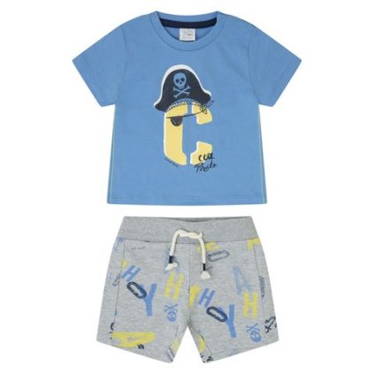2 dielny letný chlapčenský set pirát - Modrá (Veľkosť 86)