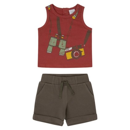 2 dielny letný chlapčenský set - Bordová (Veľkosť 80)