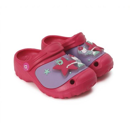 Dievčenské LED svietiace crocsy D.D.STEP - Cyklámenová (Veľkosť 31)