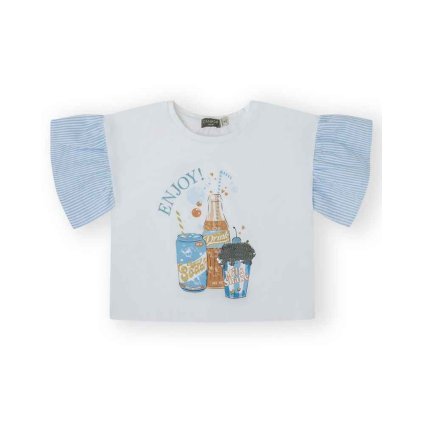 Dievčenské tričko s krátkym rukávom - Biela (Veľkosť 116)