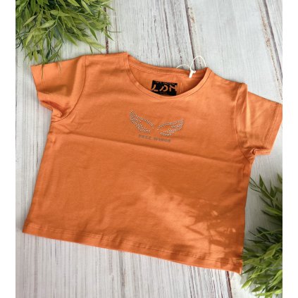 Dievčenské tričko s krátkym rukávom - Oranžová (Veľkosť 164)