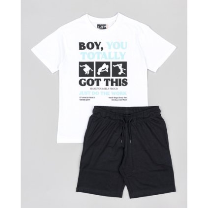 Letný chlapčenský dvojdielny set - Biela (Veľkosť 164)