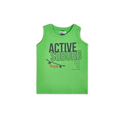 Chlapčenské tričko bez rukávov - Zelená (Veľkosť 164)