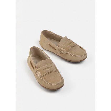 MAYORAL kožené chlapčenské mokasíny - Béžová (Veľkosť 35)
