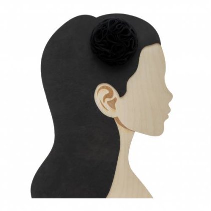 Dievčenský tylový kvet do vlasov - Čierna (Veľkosť UNI)