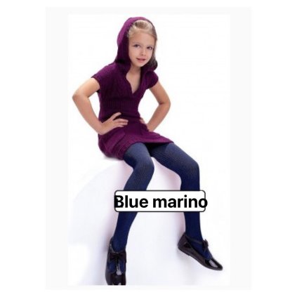 Detské vrúbkované pančuchy AGATKA 100den - Modrá (Veľkosť 146/152)