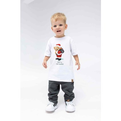 Chlapčenské tričko s vianočným motívom (Veľkosť 140/146, Farba Biela)