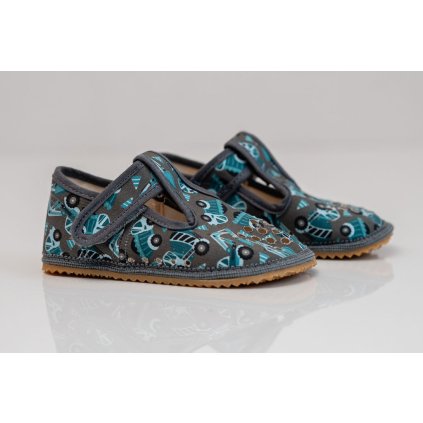 Barefoot chlapčenské papuče BEDA TRUCKS SLIM