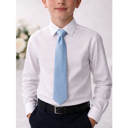Bledo-modrá chlapčenská elegantná kravata