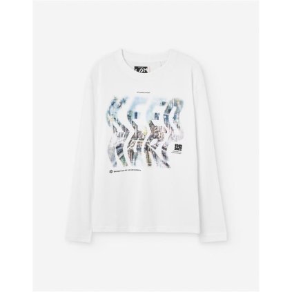 Chlapčenské tričko dlhý rukáv - Biela (Veľkosť 158)
