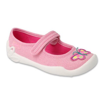 Dievčenské plátené baleríny BEFADO - Ružová (Veľkosť 28)