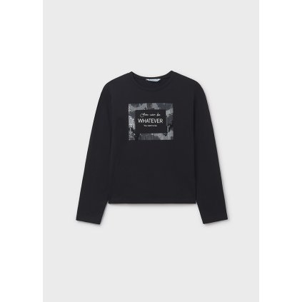 MAYORAL bavlnené dievčenské tričko - Čierna (Veľkosť 158)