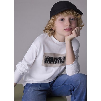 MAYORAL chlapčenské tričko s potlačou - Biela (Veľkosť 158)