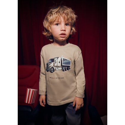 MAYORAL chlapčenské tričko s potlačou - Béžová (Veľkosť 140)