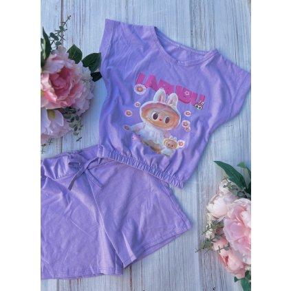 2 dielny dievčenský letný set LABUBU - Fialová (Veľkosť 152/158)