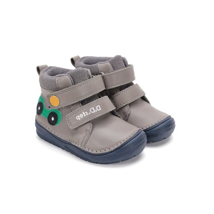 Kotníkové zateplené chlapčenské topánky D.D.STEP - Sivá (Veľkosť 25)