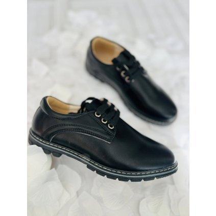 Chlapčenské čierne poltopánky - Čierna (Veľkosť 36)