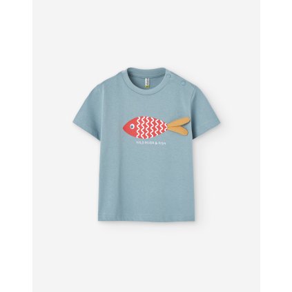 Chlapčenské bavlnené tričko krátky rukáv - Sivá (Veľkosť 86)