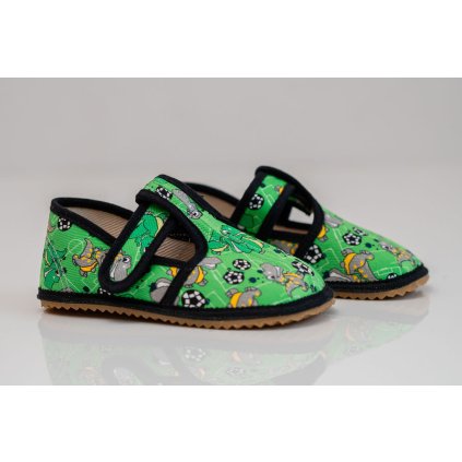 Barefoot chlapčenské papuče SLIM - Zelená (Veľkosť 31)