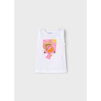 Dievčenské tričko s krátkym rukávom - Biela (Veľkosť 140)