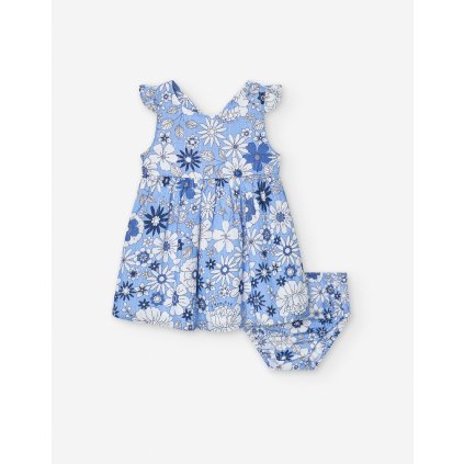 Dievčenské letné šaty - Bielomodrá (Veľkosť 92)