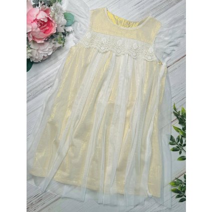 Dievčenské letné šaty elegantné - Cream (Veľkosť 140)