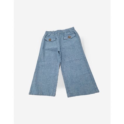 Dievčenské široké rifle 3/4 dlžky - Modrá (Veľkosť 128)