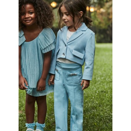 Dievčenské rozšírené nohavice - Modrá (Veľkosť 110)