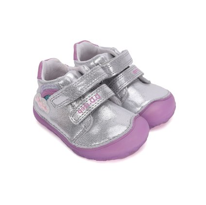 D.D.STEP dievčenské barefoot topánky - Strieborná (Veľkosť 21)