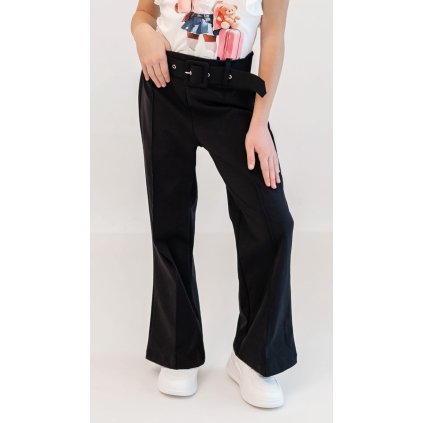 Dievčenské rozšírené nohavice - Čierna (Veľkosť 152/158)