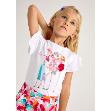 MAYORAL dievčenské tričko s krátkym rukávom - Biela (Veľkosť 104)