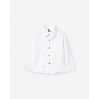 Chlapčenská košeľa dlhý rukáv - Biela (Veľkosť 80/86)