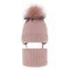 Dievčenská zimná čiapka s nákrčníkom (Veľkosť 1-3 roky)