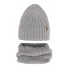 Detská zimná MERINO čiapka s nákrčníkom (Veľkosť UNI, Farba Sivá)
