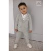 2 dielny bavlnený oblek/set sako+nohavice - Sivá (Veľkosť 86)