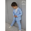 2 dielny bavlnený oblek/set sako+nohavice - Modrá (Veľkosť 92/98)