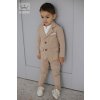 2 dielny  bavlnený oblek/set sako+nohavice - Béžová (Veľkosť 152/158)
