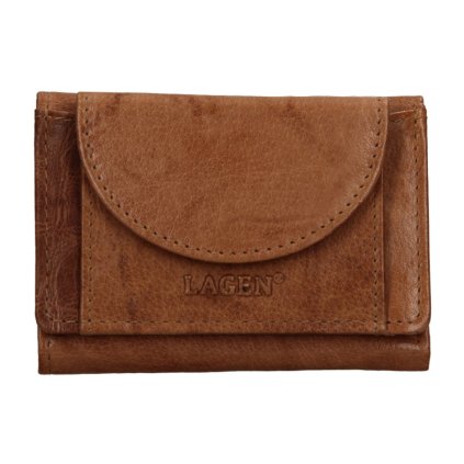 Unisex kožená peněženka mini  W-2030 Lagen hnědá
