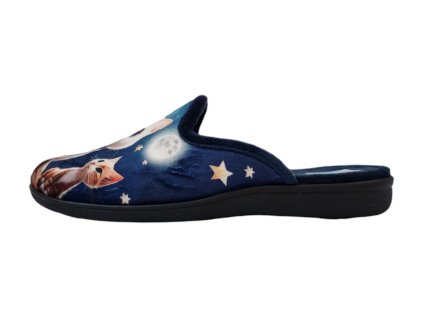 MEDI LINE dámské pantofle 4124.594 modré s koťaty