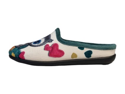 MEDI LINE dámské pantofle 4324.510 zelené se sovičkou