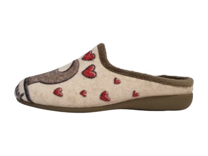 MEDI LINE dámské pantofle 7300-37 TAUPE pejsek