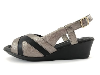 Piccadilly dámské sandály 153046-5 černá/stříbrná