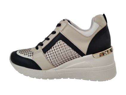 Bottero dámské tenisky sneakers 325803 béžové/černé